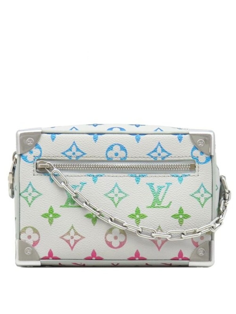 Louis Vuitton Shoulder Bag Mini Soft Trunk Leather Monogram Iridescent Canvas